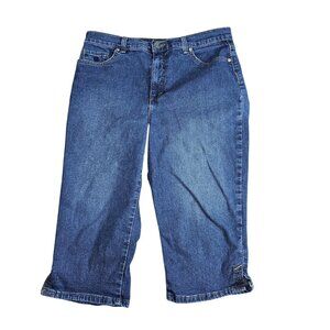Gloria Vanderbilt Amanda Capri Jeans Womens 14P Blue High Rise Slimming Denim